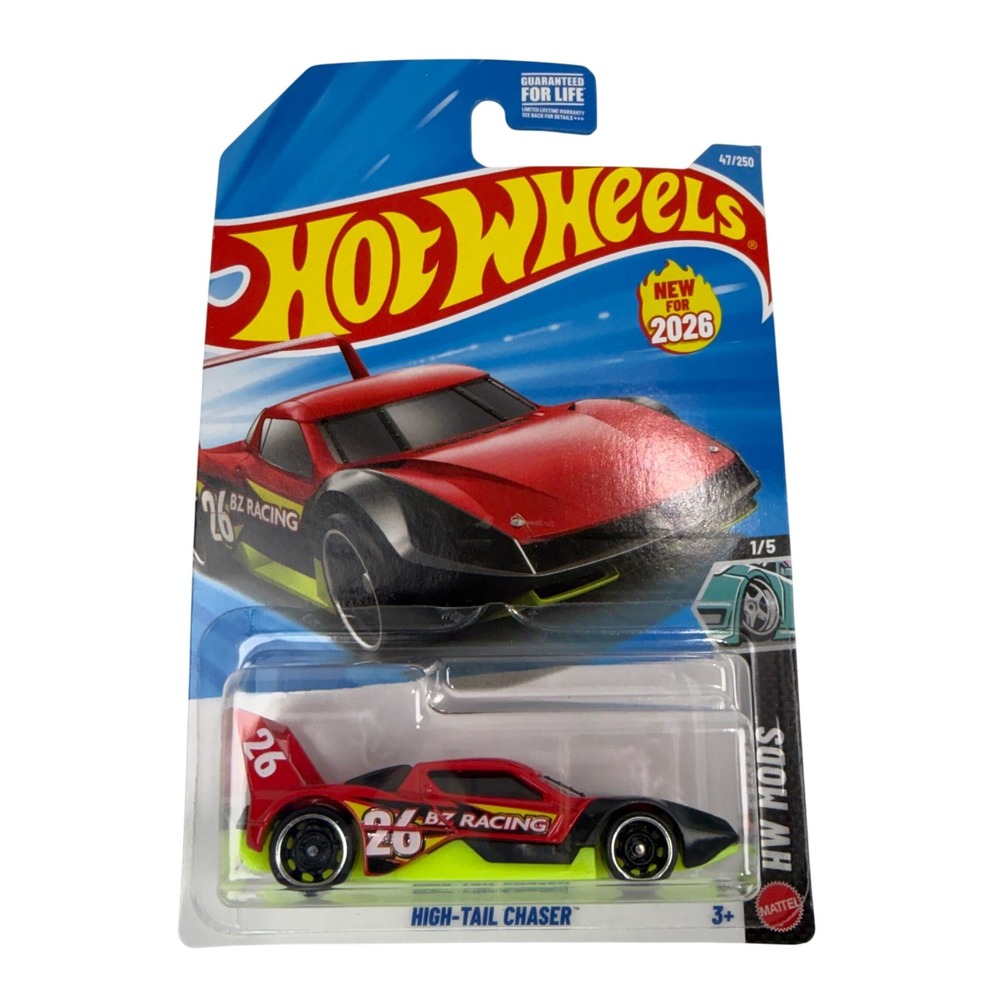 Hot Wheels High-Tail Chaser Red 2026 HW Mods 1/5 BZ Racing Diecast Car 47/250